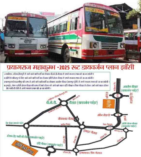 11 जनवरी से नहीं चलेंगी बसें झाँसी बस स्टैंड से, महाकुम्भ 2025 के चलते लागू होगा नया रूट डायवर्जन प्लान
